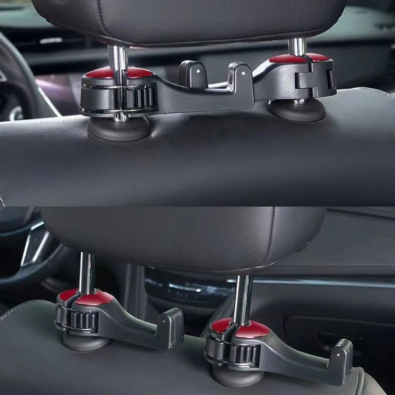 1pc With Phone Holder 360° Rotation Car Seat Back Hooks Auto Headrest Hanging Clothes Umbrella Stand Support Hook Car Supplies