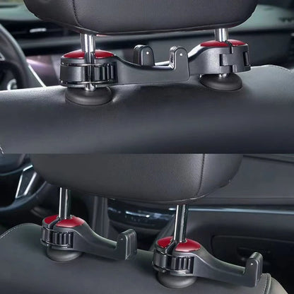 1pc With Phone Holder 360° Rotation Car Seat Back Hooks Auto Headrest Hanging Clothes Umbrella Stand Support Hook Car Supplies
