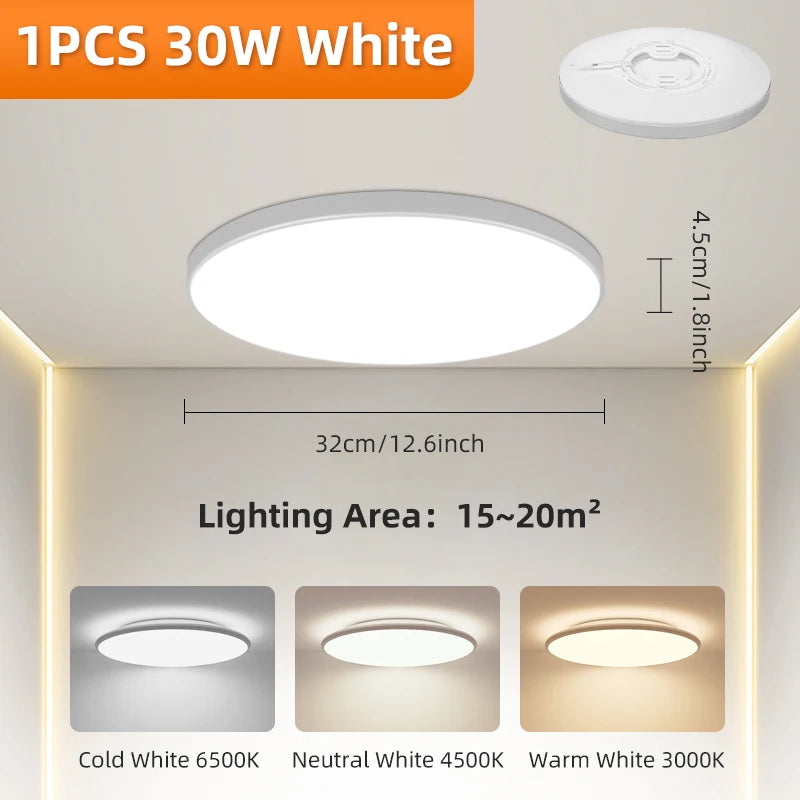 Led Ceiling Lights Ultra Thin LED Ceiling Lamps Modern Panel Light  30W 50W 72W Downlights for Living Room Bedroom Kitchen Home
