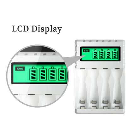 Battery Charger 4-slot Charger for Charging 1-4 Batteries Smart Charger with LCD for AA/AAA NiCd NiMh Rechargeable Batteries