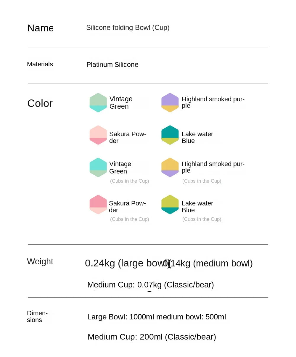 Silicone Bowl Foldable with Lid Camping Baby Travel Portable Round Large Food Container Heat Resistant Salad Bowl