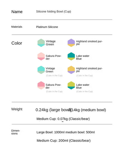 Silicone Bowl Foldable with Lid Camping Baby Travel Portable Round Large Food Container Heat Resistant Salad Bowl