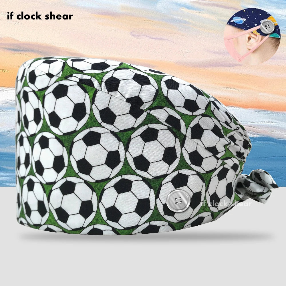 Printing Clinic Pharmacy Work Hat Dentistry Operating Room Doctor Scrubs Hats Adjustable Medical Nurse Accessories Surgical Caps