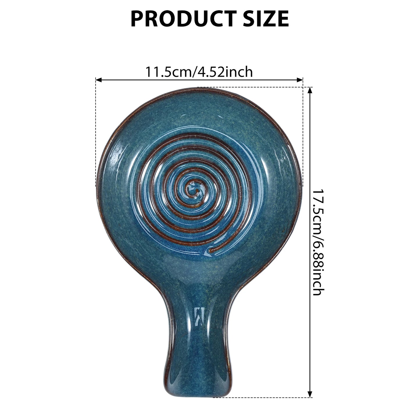 Spoon Rest Large Ceramic Spoon Holder Heat-Resistant Cooking Spoon Rest Coffee Spoon Holder Dishwasher Safe Ceramic Spoon Rest