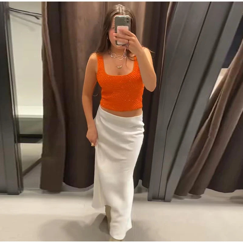 Elegant Unique Button Women's Cardigan Casual O-neck Knitted Single Breasted Sleeveless Blouse Female Summer Lady Office Wears