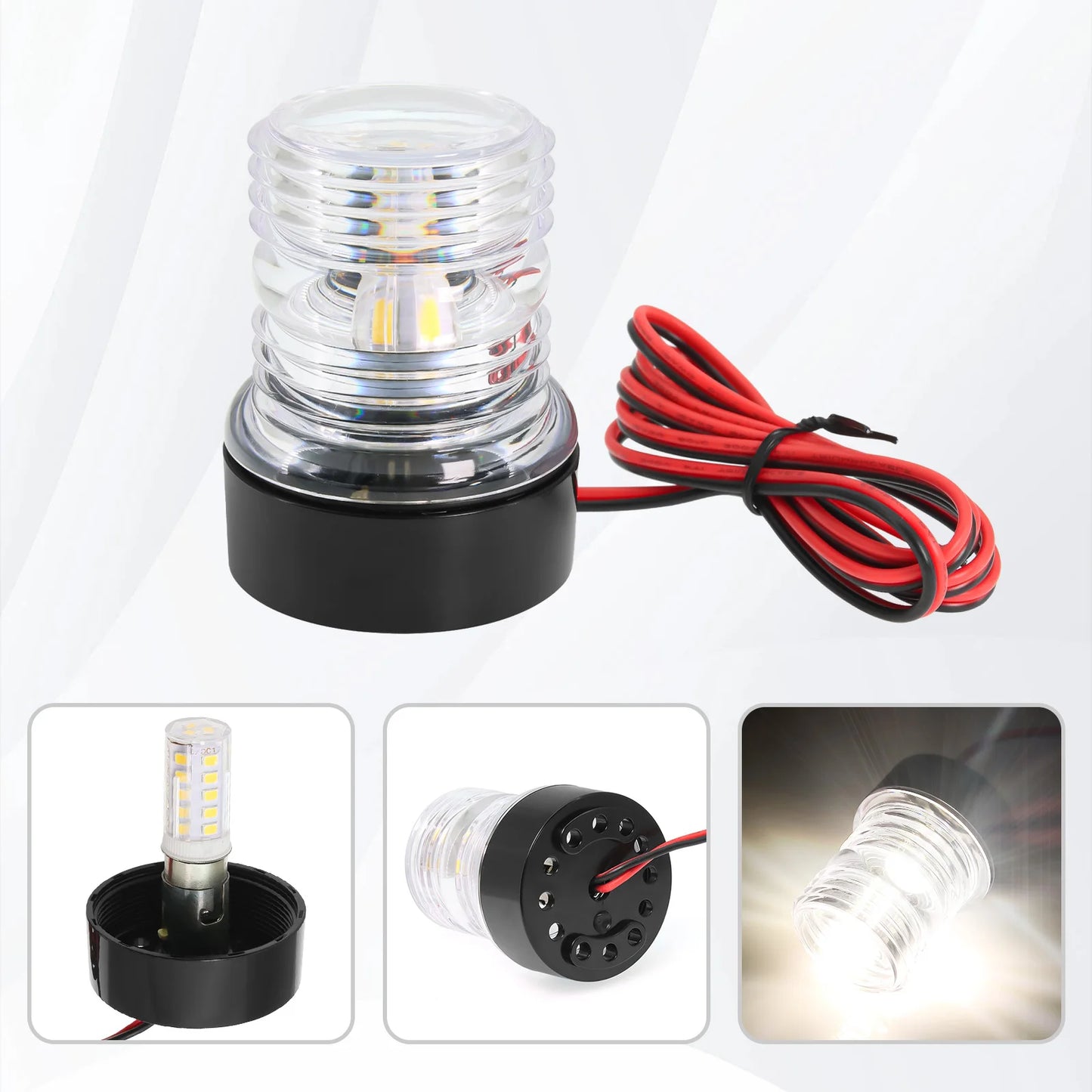 12V LED Navigation Anchor Light 360 Degree All Round For Marine Boat Light Yacht Sailing Lamp Navigation Signal Indicator