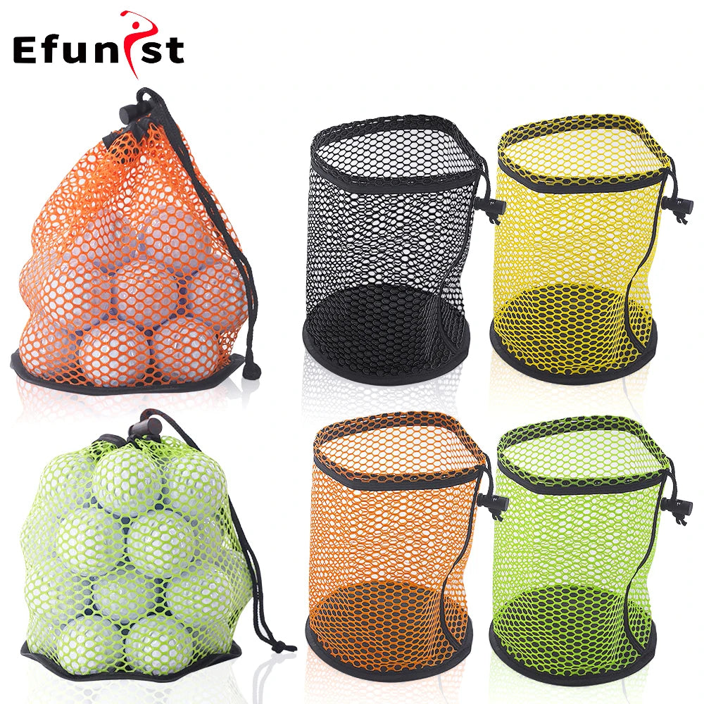 Portable Multipurpose Sports Mesh Net Bag Golf Ball Organizer Bag Drawstring Pouch Golf Sports Supplies Can hold 12/25/50 Balls