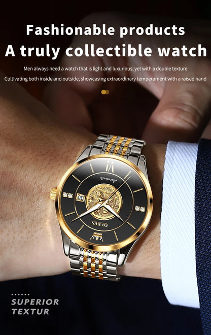 OLEVS brand watch Xianglong relief fully automatic mechanical watch men's watch men's watch 6693