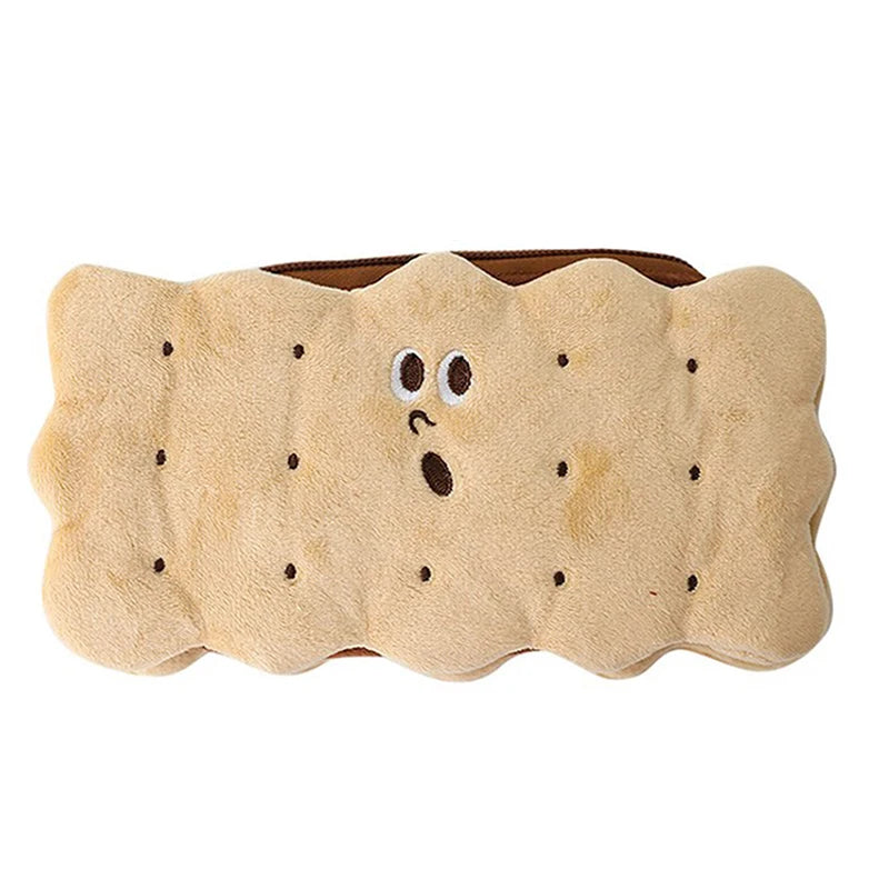 Creative Simulation Sandwich Biscuit Pencil Bag Kawaii Plush Pencil Bag Student Stationery Storage Bag Student Supplies