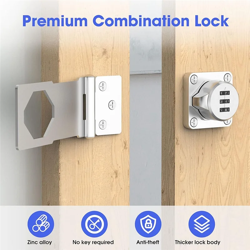 Daily Sale Keyless Cabinet Combination Latch,Cabinet Password Locks For Cabinet,Mailbox,Office File Cabinet Lock Silver Easy To