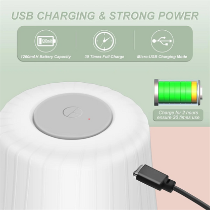 AT13 400ML Electric Garlic Chopper, 6 Blades Garlic Grinder Mini , USB Portable Veggie Chopper,Garlic Mincer