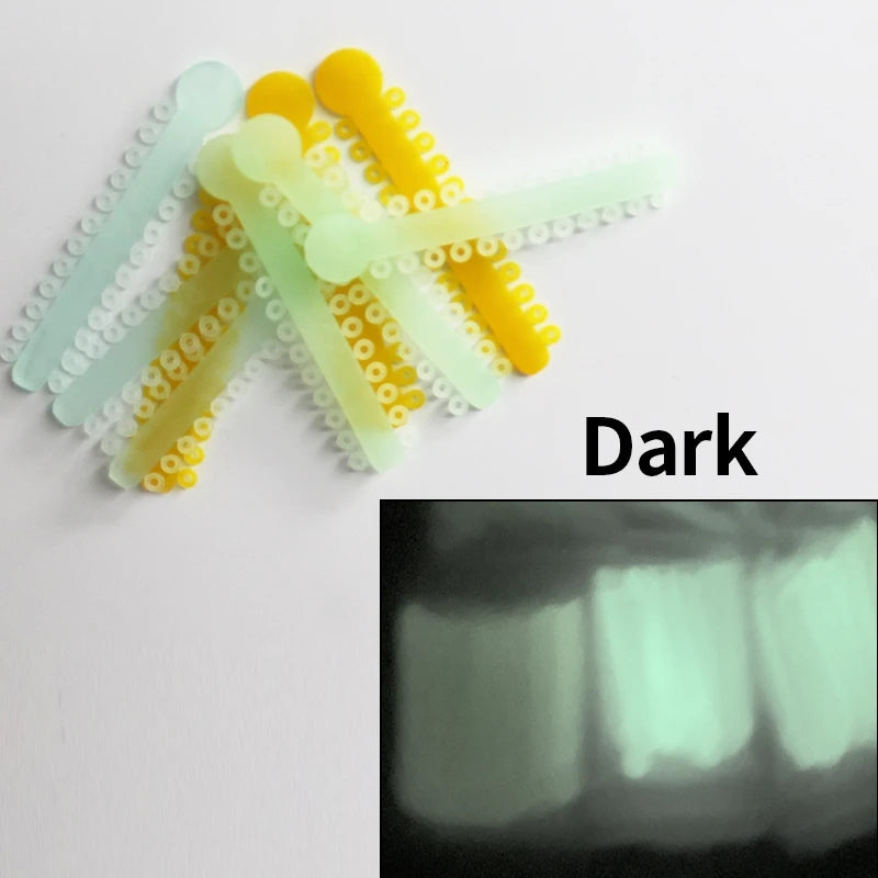 Dental Night-Light Luminous Ligature O Tie /I Tie for Orthodontic Brace Yellow Blue Green Dental Material