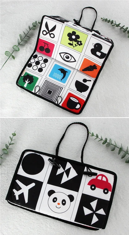 Black and White Newborn Mirror Toys Baby Tummy Time for Babies Montessori Development Crawl High Contrast Activity Sensory Toy