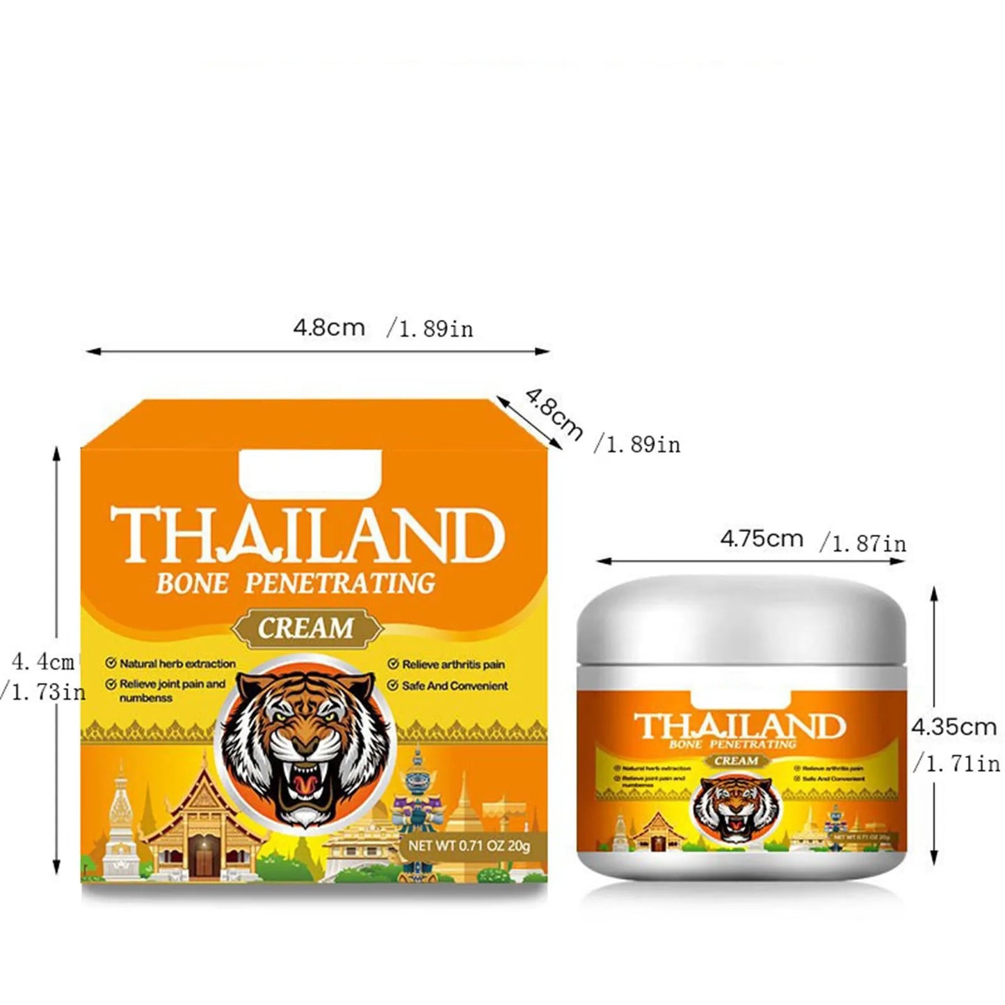 Thai Bone Balm Tiger Cream Relieve Waist Spine Joint Knee Pain Meniscus Injury Treatment Health Massage Personal Health Care