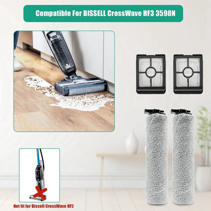 Main Roller Brush Hepa Filter For BISSELL Crosswave HF3 3598N Nass Vacuum Cleaner Replacement Parts
