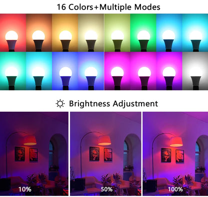 24 Key Remote Control Smart Lamp Atmosphere Light 16 Colors RGB Bulb LED Multicolor Bulb E27 220V Household Lighting Dimmable