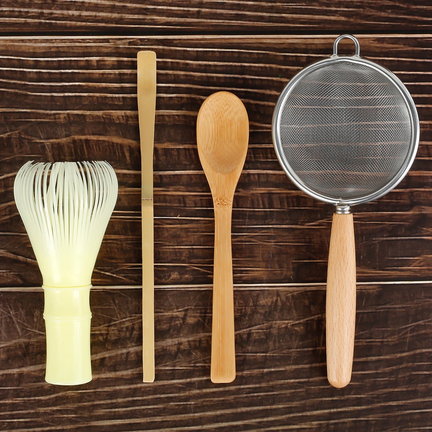 4Pcs Japanese Matcha Tea Set for Beginners Matcha Making Starter Kit with Matcha Whisk Tea Scoop Reusable Bamboo Matcha Whisk