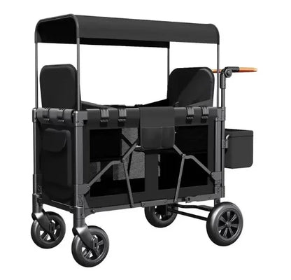 Push Pull Double Stroller Wagon 4&2 Seater Featuring 5 Point Harnesses Kids Wagon Stroller