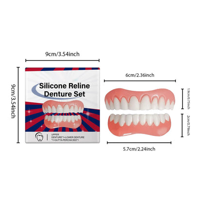 New False Teeth Silicone Upper & Lower Veneers Perfect Laugh Veneers Dentures Paste Fake Teeth Braces Comfortable Teeth