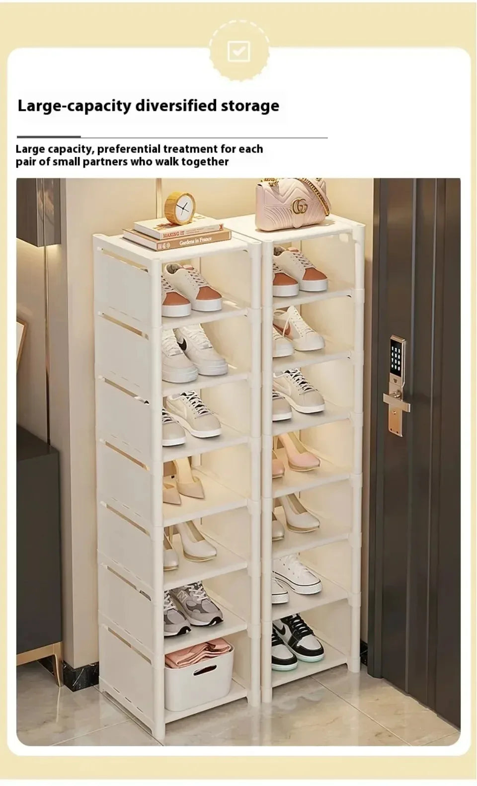 Shoe Organizers For Closet Shoe Storage Boxs Stackable Multilayer Shoes Rack Space Saving For Entryway Large Sturdy Stackable