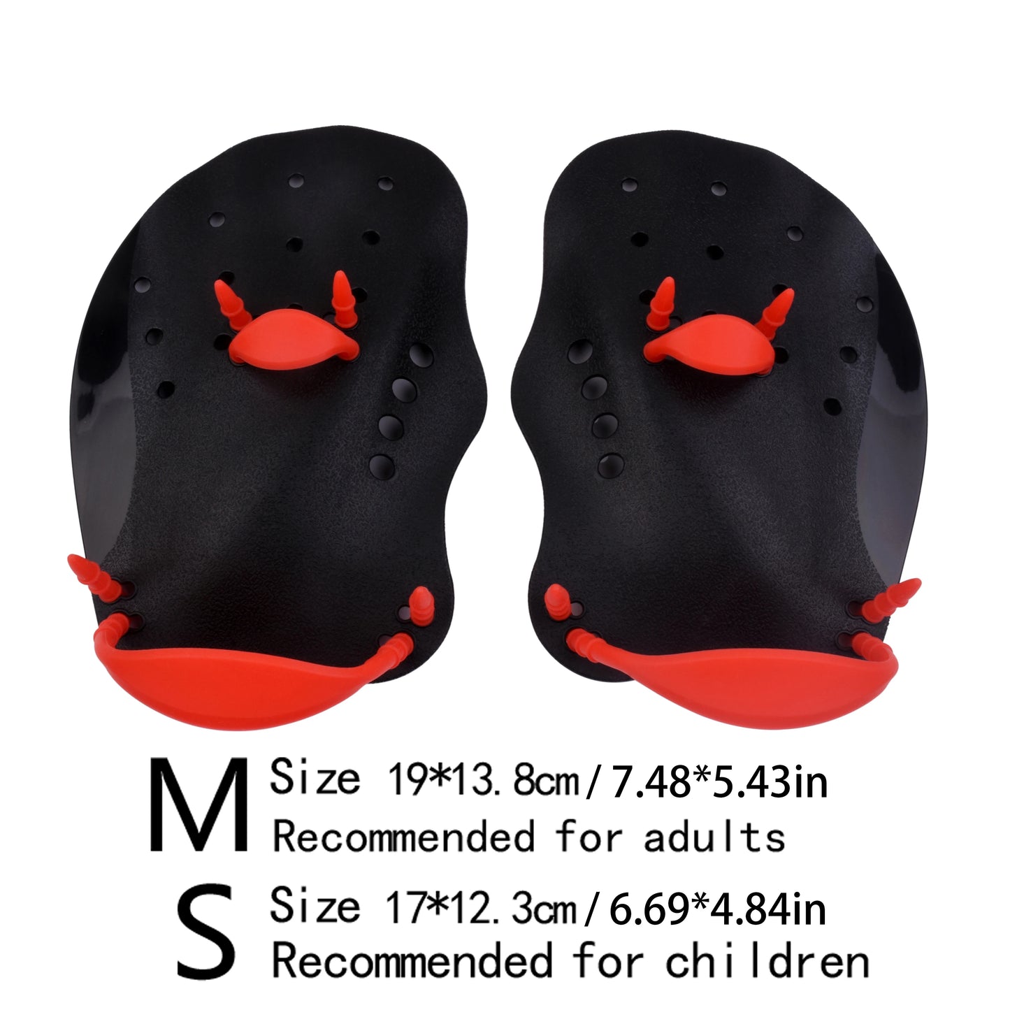 Black swimming fins Paddling palm Children adult freestyle paddling training fins Professional swimming equipment palm