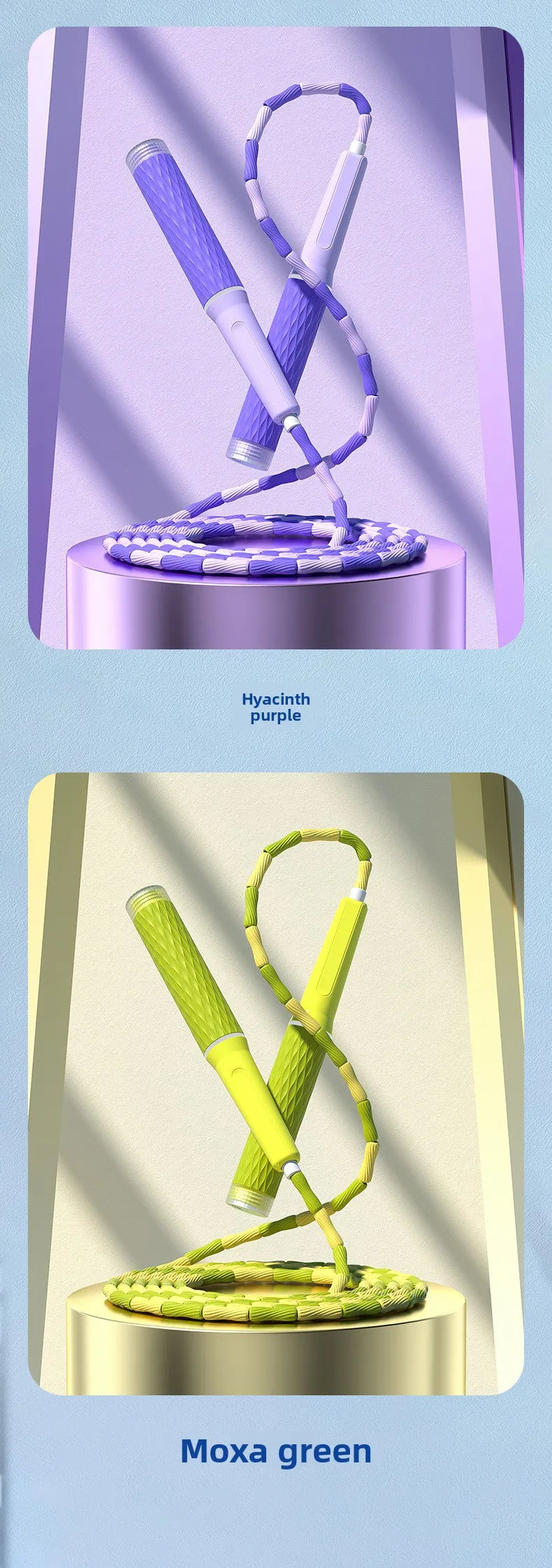 Exam Prep Student Jump Rope – Bamboo Soft Beads Anti-Tangle Design, Ergonomic No-Knot Rope for School Entrance Tests