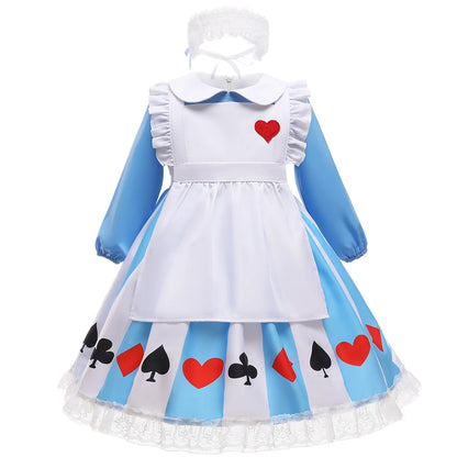 Girl Alice Costume Halloween Maid Lolita Dress Kids Cosplay Servant Family Party Fancy Clothing New Arrival