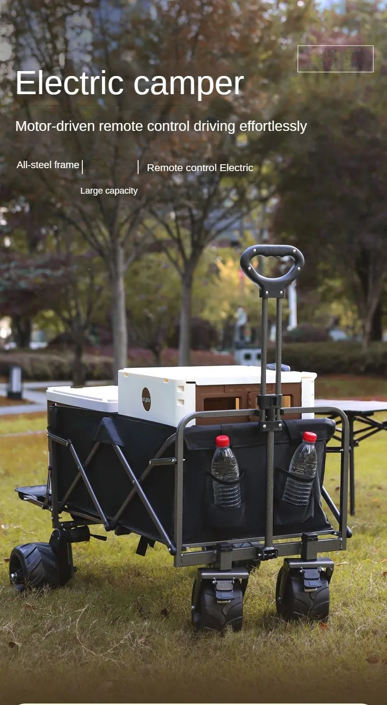 Electric Camping Cart, Folding and Pulling Outdoor Tent Cart