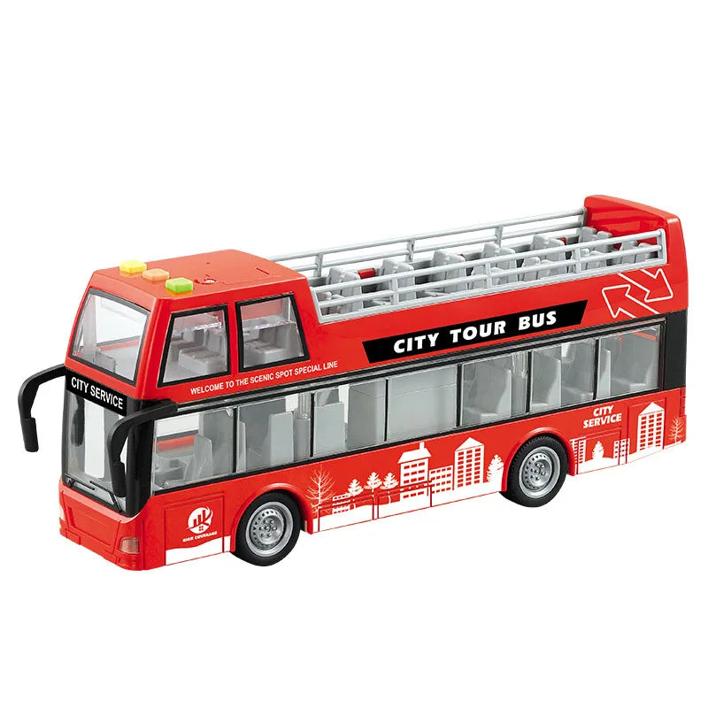 High-quality school bus toy car model large sound and light double-decker bus simulation car toy children's gift