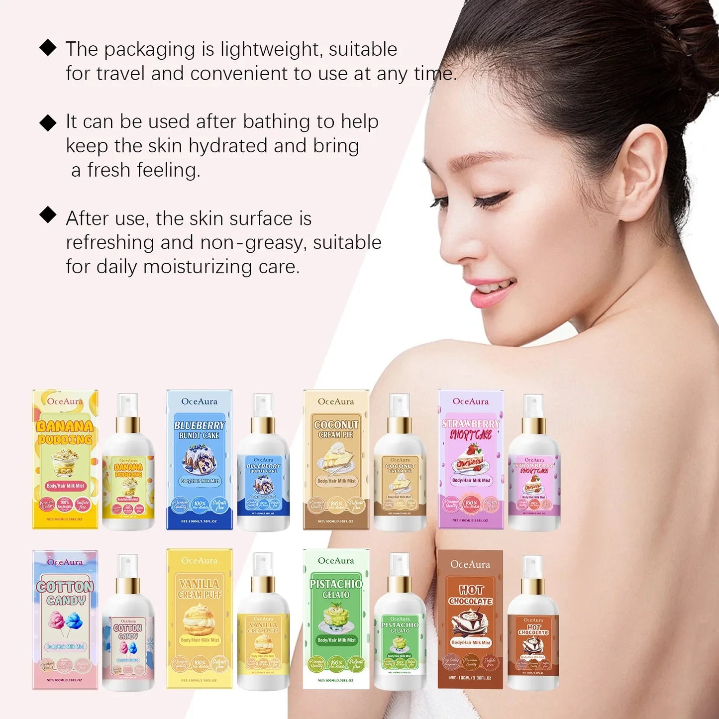 Original Body Moisturizing Spray Prevent Dry Skin Hair Lasting Fragrance  Improve Dry Rough Nourishing Face Body Skin Care 100ml