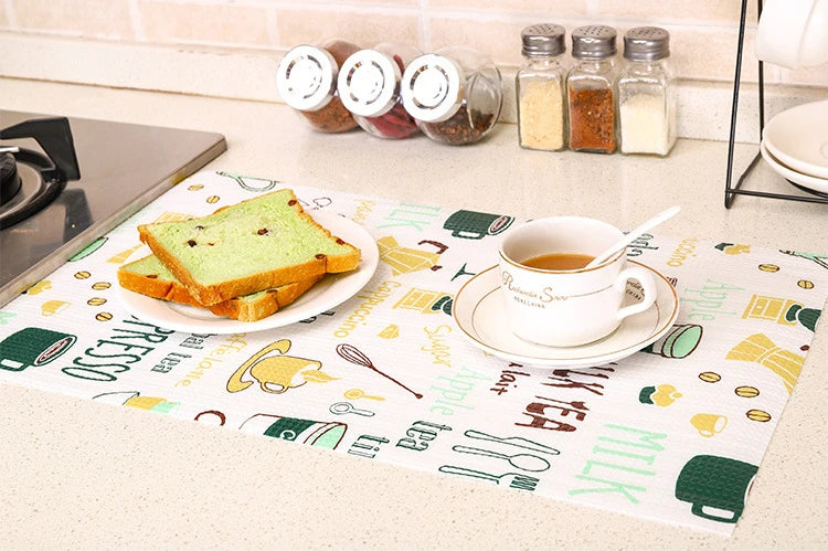 1 Roll Waterproof Table Mats Drawers Cabinet Shelf Liners Thickened Oilproof Mat Cartoon Table Pads Kitchen Table Decoration