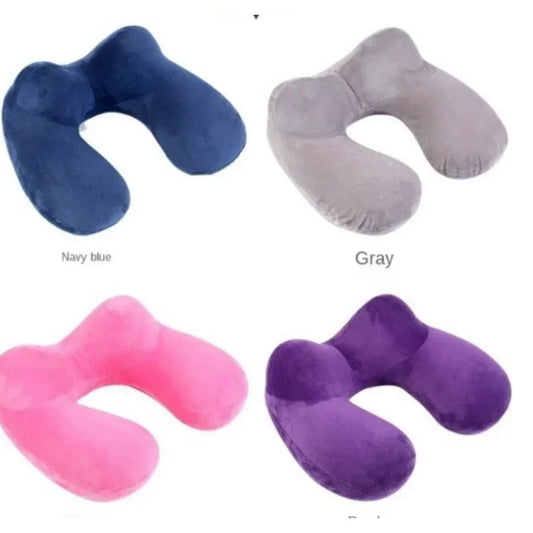 Inflatable Neck Pillow 4 Colors Comfortable Pillow for Sleep Travel Accessories for Airplane U-Shape Home Textile