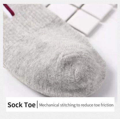 5 Pairs/pack of "Sports" MEN'S Summer Socks, Personalized Boat Socks, Breathable Mesh, Youth Student Socks, Mixed Colors