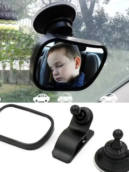 Mini Rear Infant Car Seat, Adjustable Rear Convex Mirror, Child Monitor, In-Car, 2-in-1