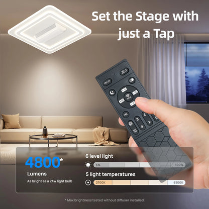 Smart LED Ceiling Fans With Light For Living Room Dining Room Invisible Bladeless Ceiling Fans Low Floor sealing fan lighting