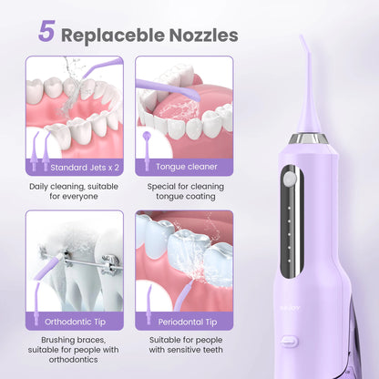 SEJOY Water Flosser for Teeth Irrigator Teeth Whitening Tool Portable Water Pick Personal Care Appliances Dental Teeth Cleaner