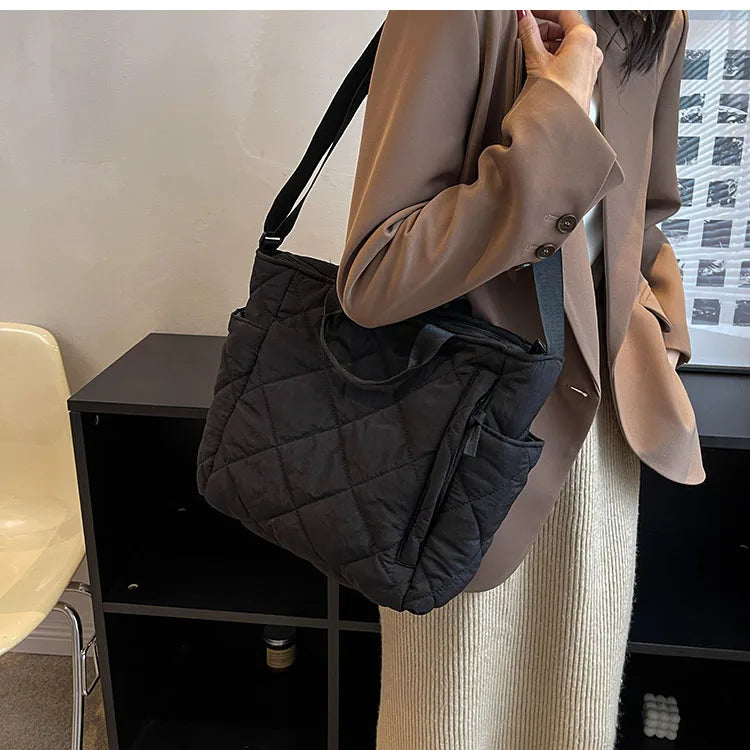 Large capacity Tote Bags for Women Shoulder Side Bag Fashion Space cotton Shopper Shopping Bags cute Ladies Totes 2022 Winter