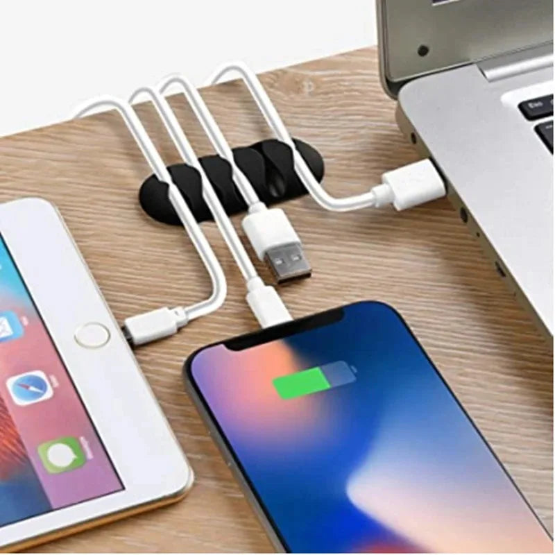 Cable Clip Adhesive Silicone Cable Holders Organizer Desk Cable Management Clips Wire Cord Holder In Office Home Car