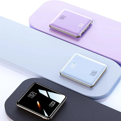 Power Bank 20000mAh Ultra Thin Portable Charger with Built-in Cable Large Capacity Super Fast Charging Powerbank for Smartphones