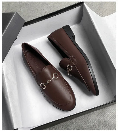 Womens Shoes Flats Loafers Ladies Fashion Leather Brand Sneakers Womens Designer Flat Ladies Shoes Woman Luxury Female Footwear