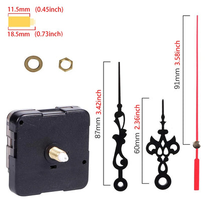 Clock Mechanism Silent Quartz Movement Machine Wall Hands Pointer Set Clockwork Table Long Shaft DIY Watches Repair Parts
