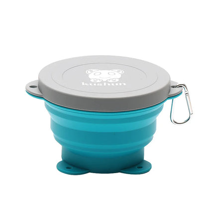 Travel Portable Silicone Folding Bowl Children's Travel Outdoor Tableware with Lid Foldable Noodle Bowl