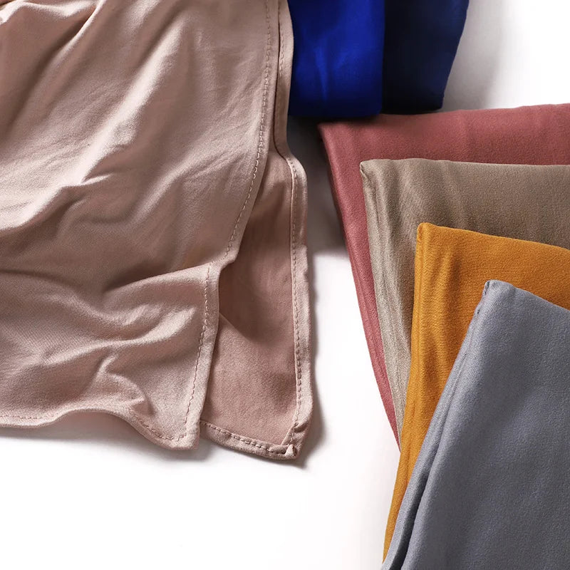 Muslim Plain Hijab Cotton Stretchy Premium Cotton Scarf Soft Material Prayer Shawls Women Muslim Cotton Hijab