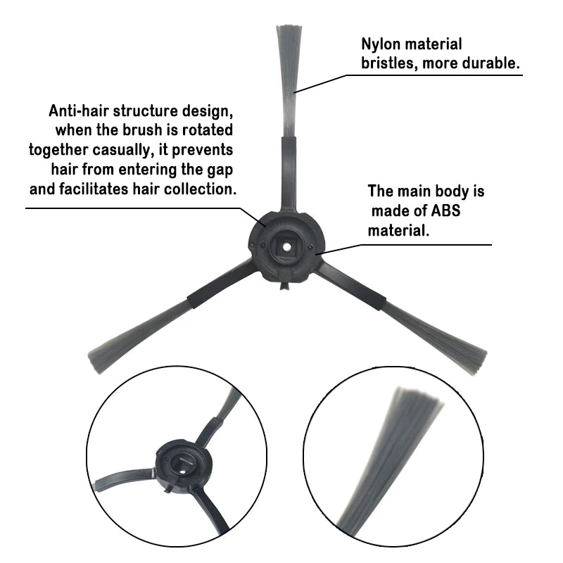 Side Brushes Replacement For ROIDMI EVE Plus Robot Vacuums Cleaner Accessories SDJ01RM