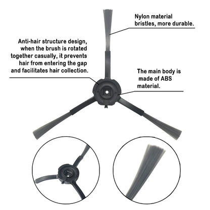 Side Brushes Replacement For ROIDMI EVE Plus Robot Vacuums Cleaner Accessories SDJ01RM