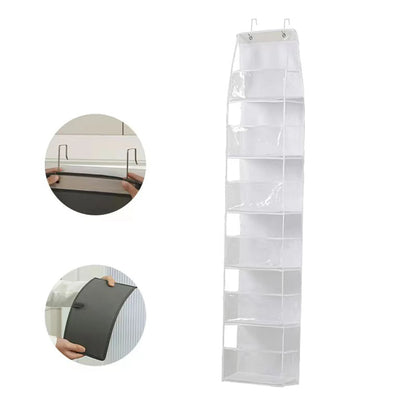 1pc/2pcs - Over-the-Door Organizer – Versatile, Foldable, Clear Wall-Mounted Storage Solution for Home Organization