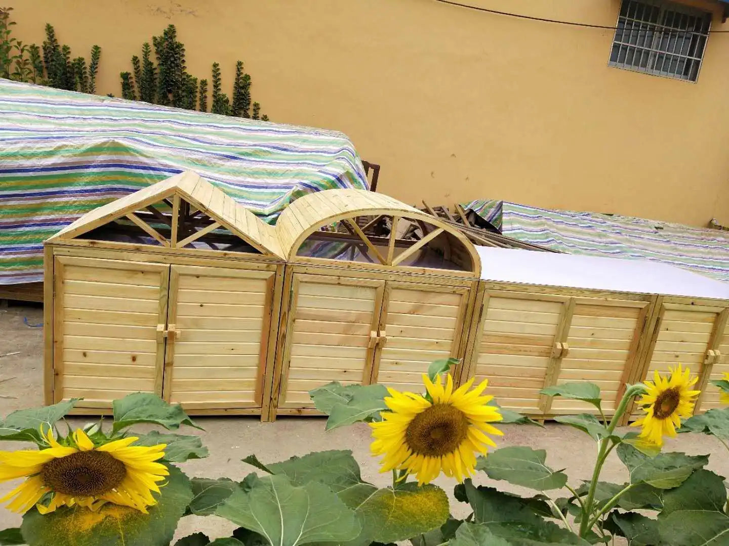 2TOE kindergarten outdoor preservative wood storage cabinet locker waterproof mildew-proof carbonized wood cabinet school wooden