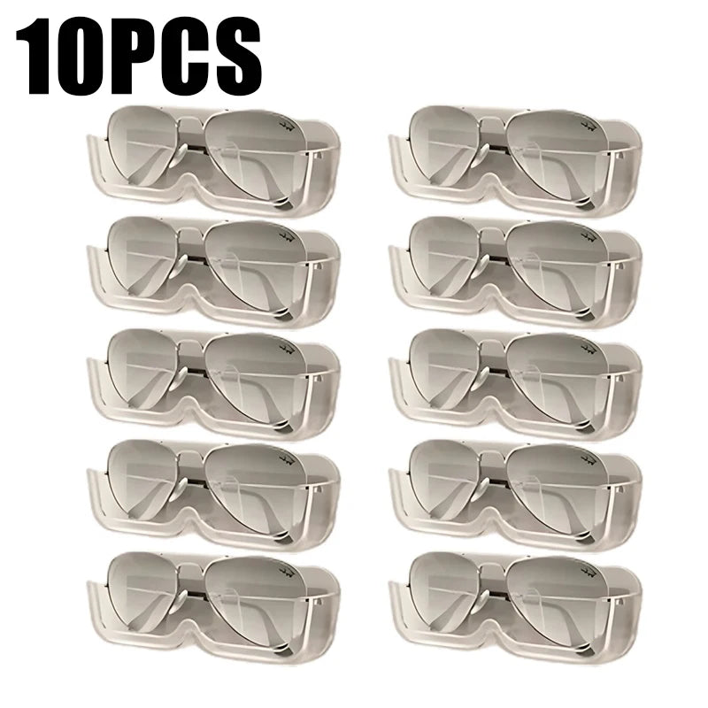 10PCS Eyeglasses Organizer Premium Sunglasses Display Case Wall Mounted No-Punch Sunglasses Organizer Home Organization