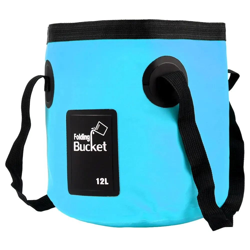 12L Folding Bucket Portable Outdoor Travel Foldable Water Bucket Bowl Sink Washing Bag Car Wash Bucket Multifunction for Camping