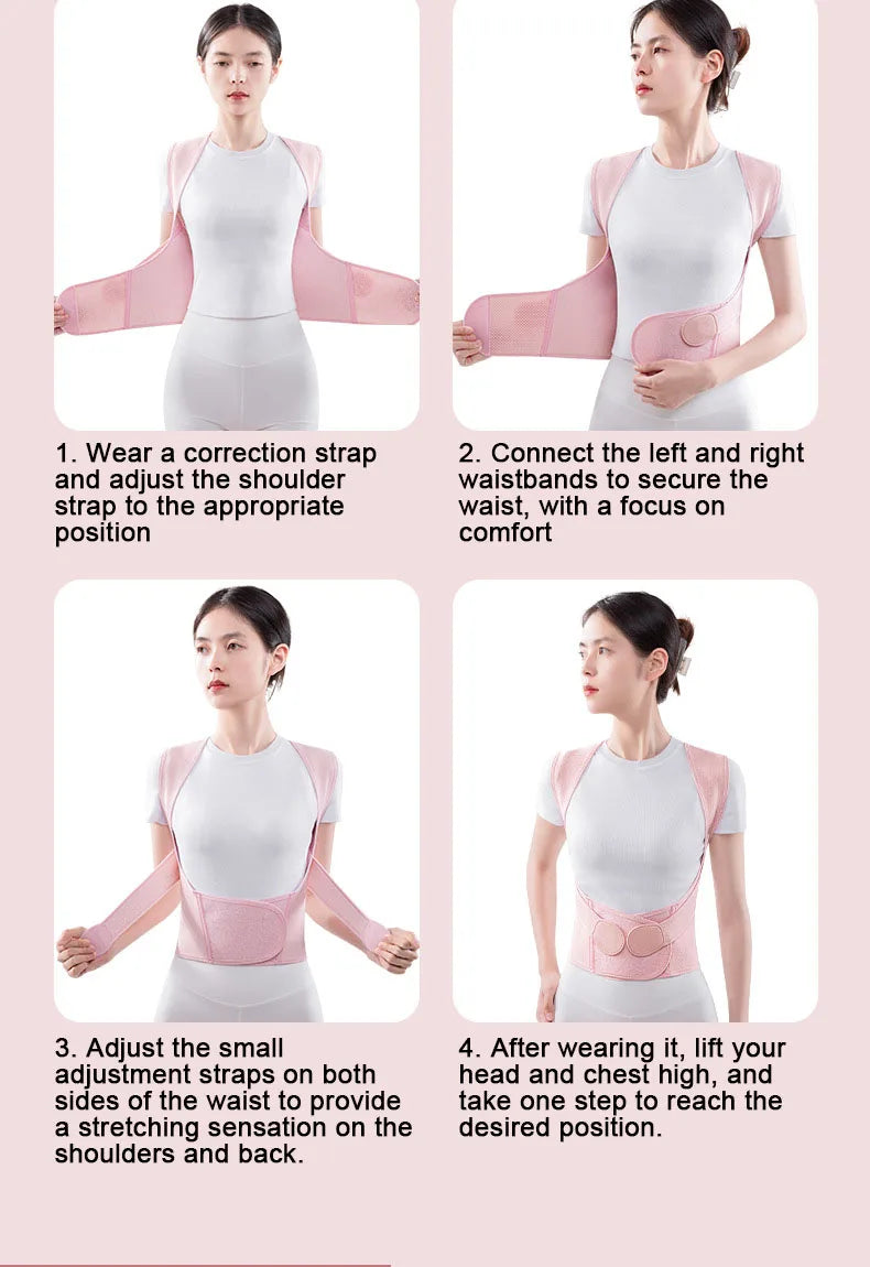 Posture Corrector for Hunchback & Spinal Alignment  Adjustable Upper Back Brace with Breathable Strap Orthopedic Posture Trainer